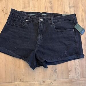 Wild Fable Women's High-Rise Rolled Cuff Black Denim Shorts Size 17 New With Tag
